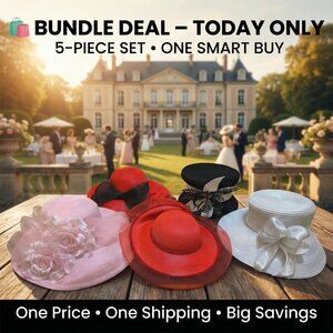 🎩 5 WOMEN’S DRESS HATS BUNDLE — ONE SMART BUY
